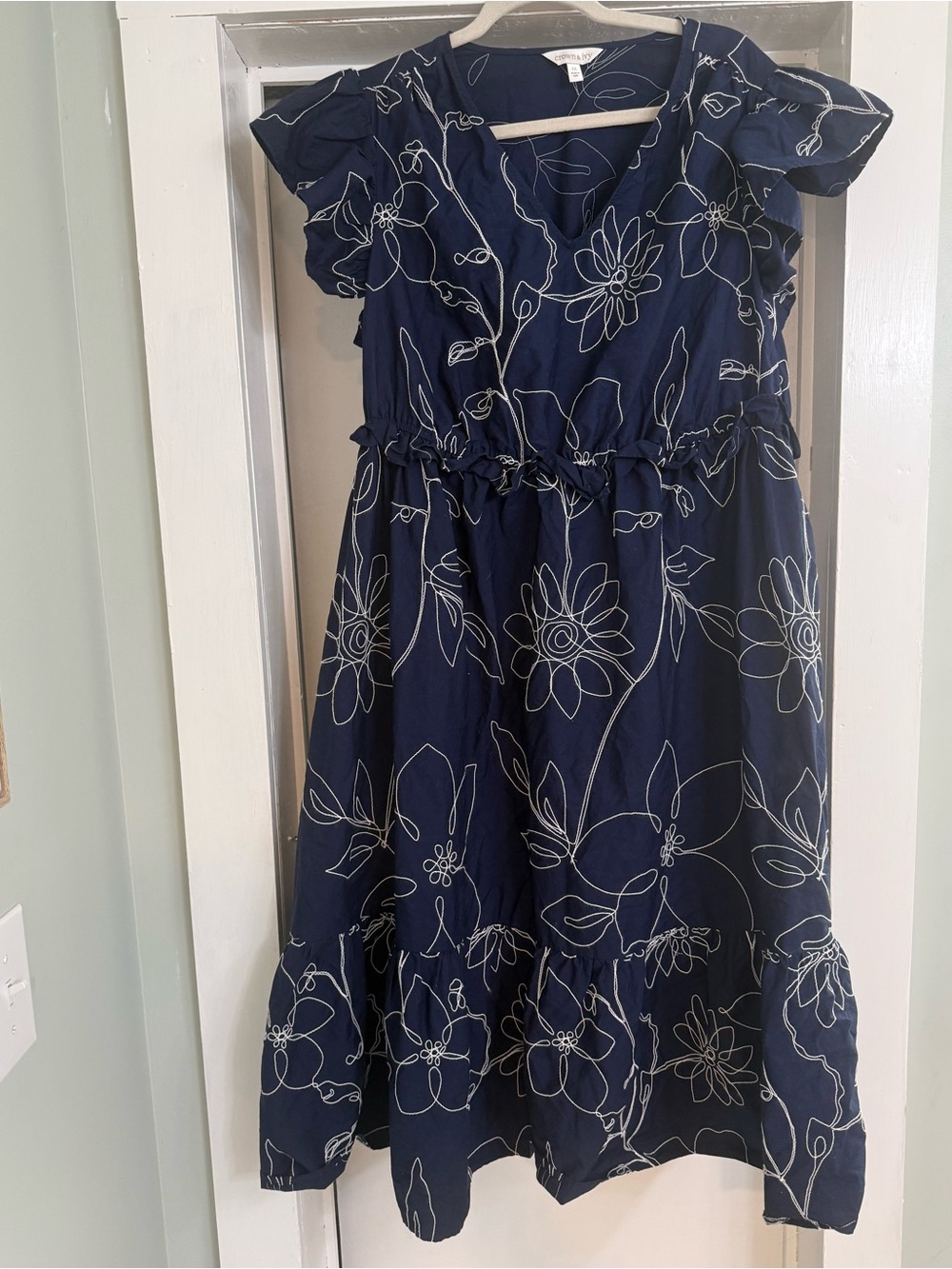 Crown and Ivy Navy Floral Ruffle Dress